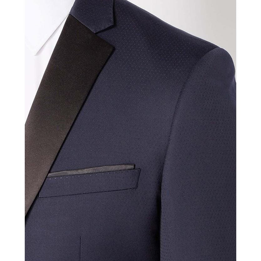 Navy Dinner Suit - Leonard Silver