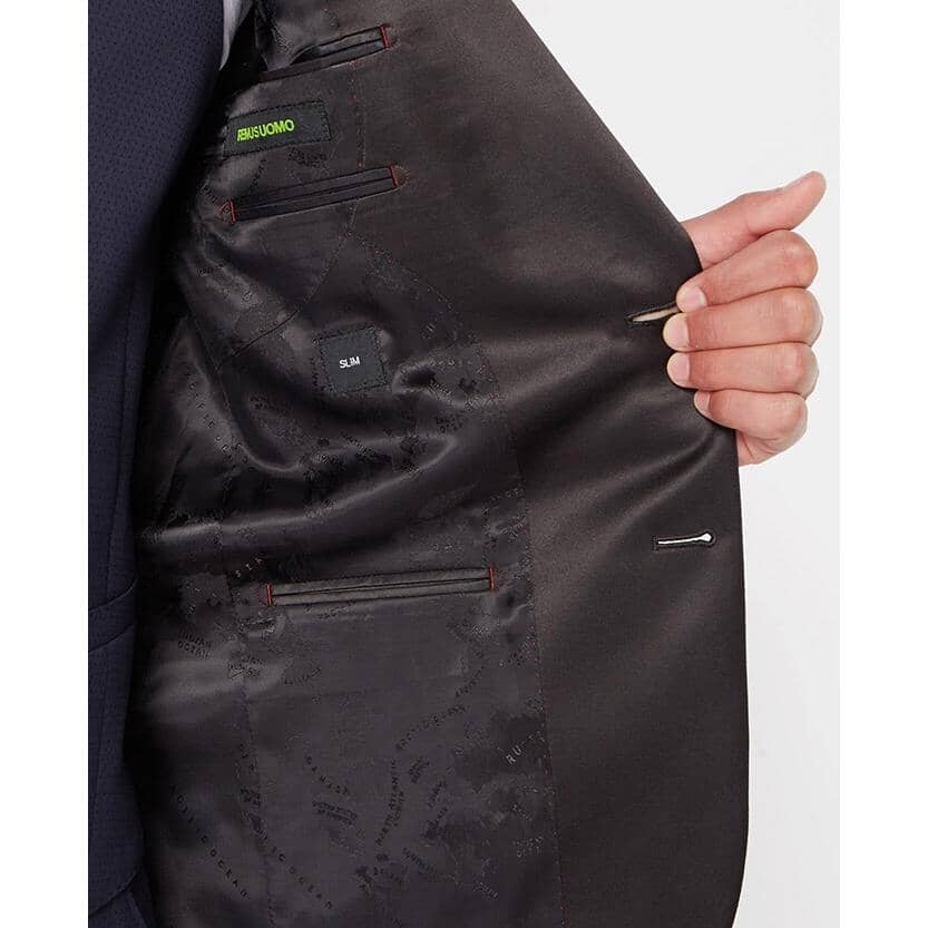 Navy Dinner Suit - Leonard Silver