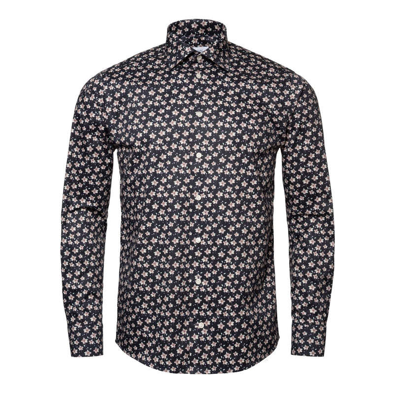 Navy Floral Shirt - Eton Shirts