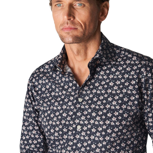 Navy Floral Shirt - Eton Shirts