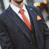 Navy Multi Fleck Suit Tweed Jacket - Torre