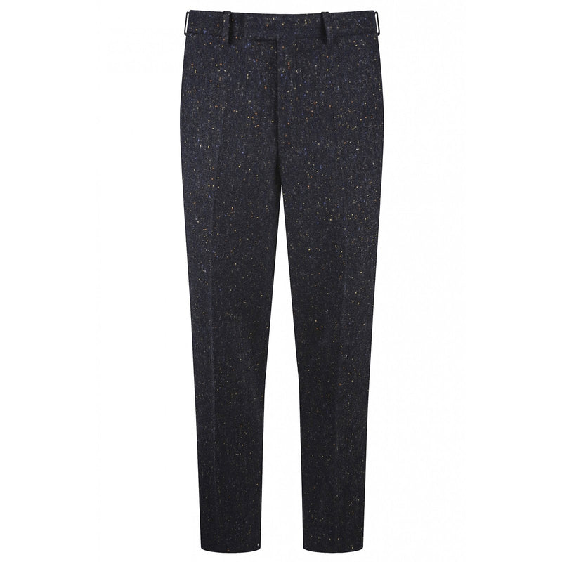 Navy Multi Fleck Tweed Trousers - Torre