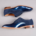 Navy Patent Leather Derby - Lacuzzo