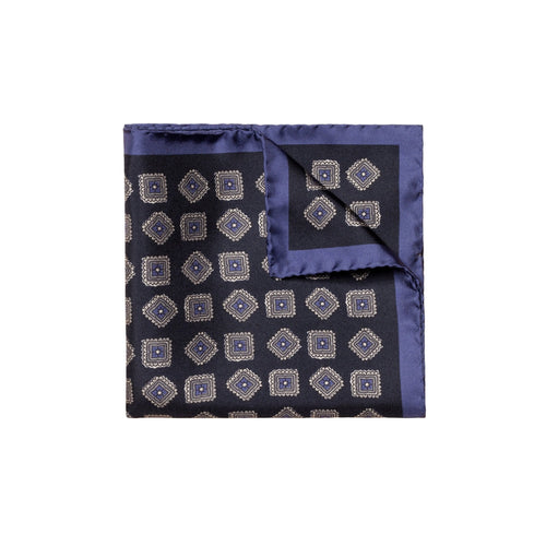 Navy Patterned Pocket Square - Eton Shirts