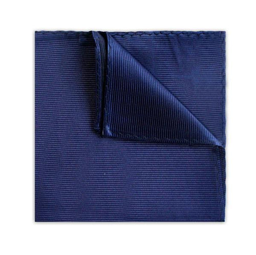 Navy Pocket Square - Leonard Silver