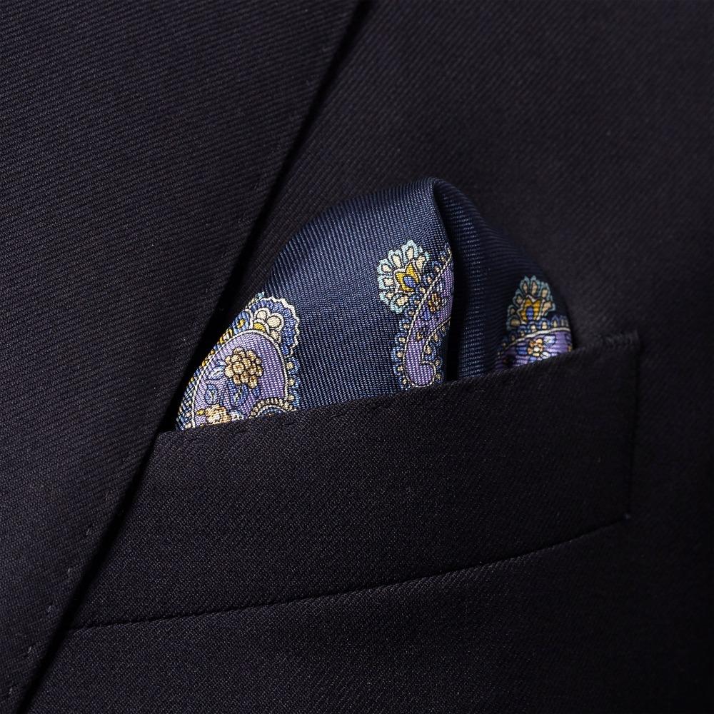Navy Silk Pocket Square - Eton Shirts
