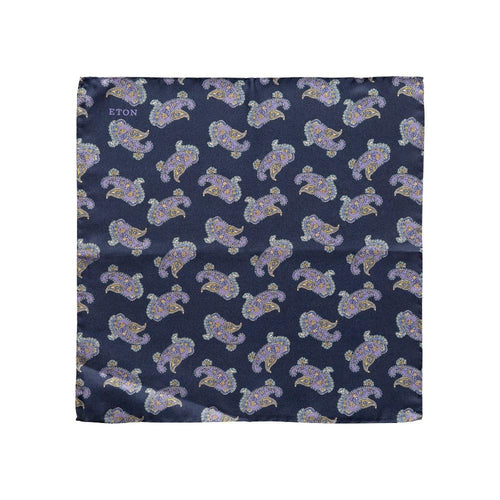 Navy Silk Pocket Square - Eton Shirts