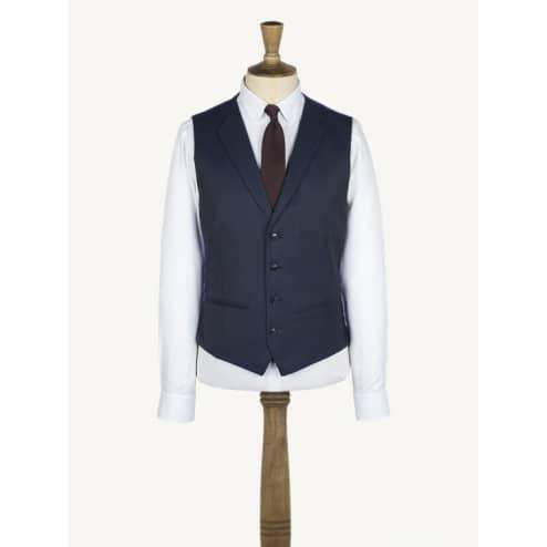 Navy Slim Fit Waistcoat - Gibson London