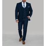 Navy Soft Handle Suit - Leonard Silver