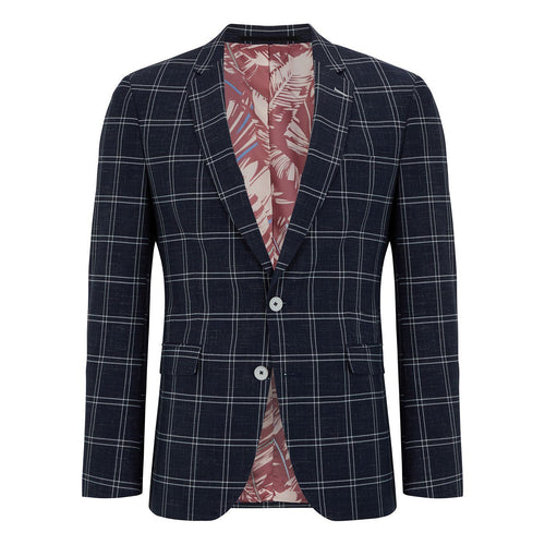 Navy Summer Check Jacket - Remus Uomo