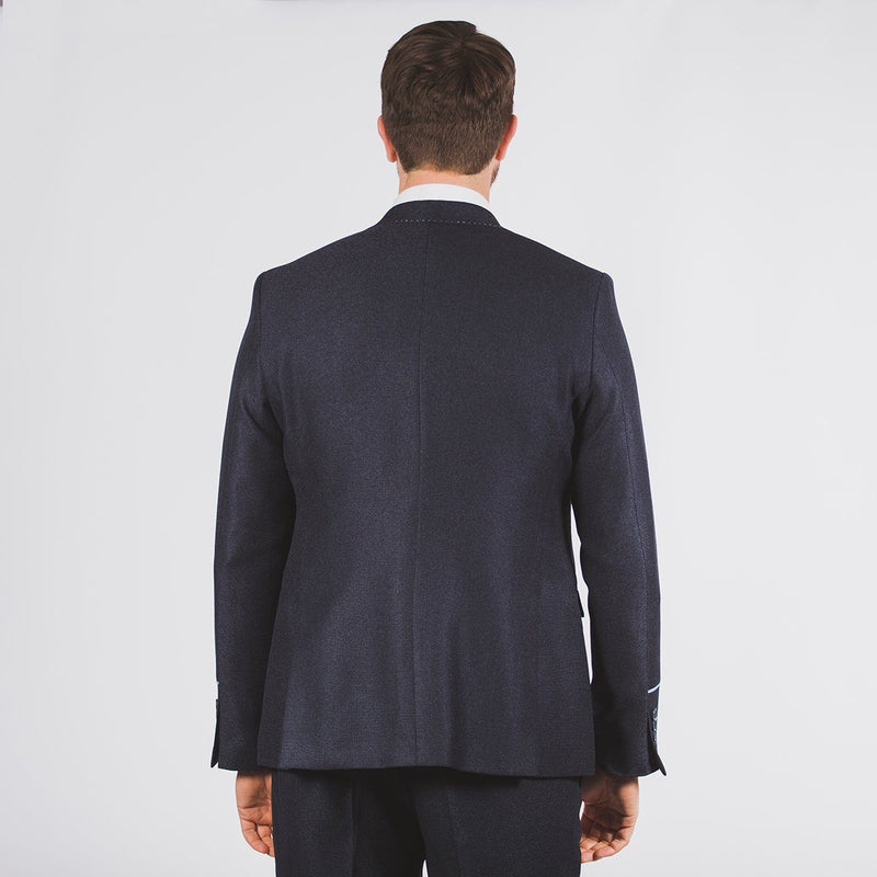 Navy Textured Suit Jacket - Fratelli