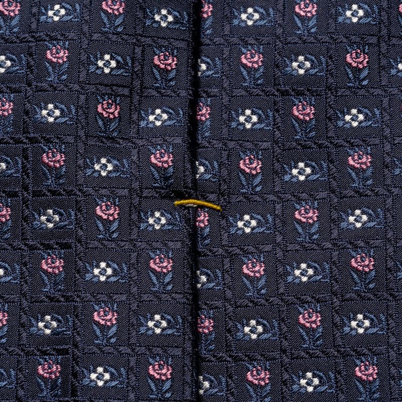 Navy Tie Flower Print - Eton Shirts