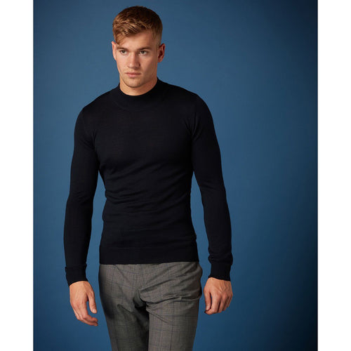 Navy Turtle Neck Sweater - Remus Uomo