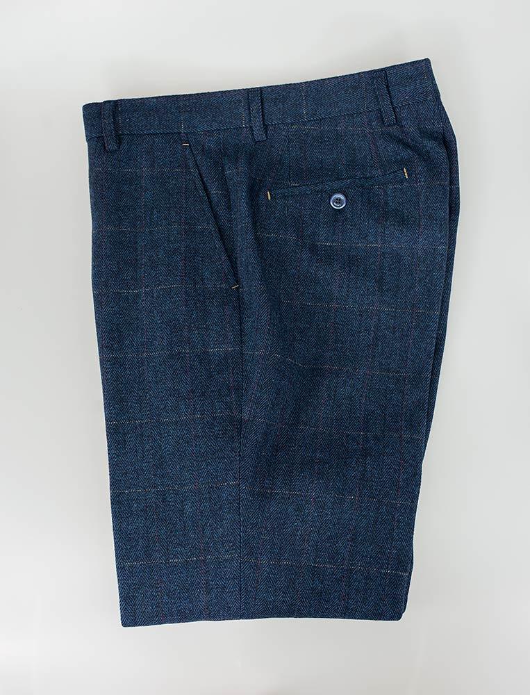 Navy Tweed Check Jacket - Leonard Silver