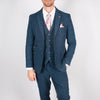 Navy Tweed Check Suit - Leonard Silver