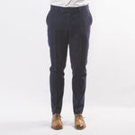 Navy Wool Mix Windowpane Trouser - Fratelli