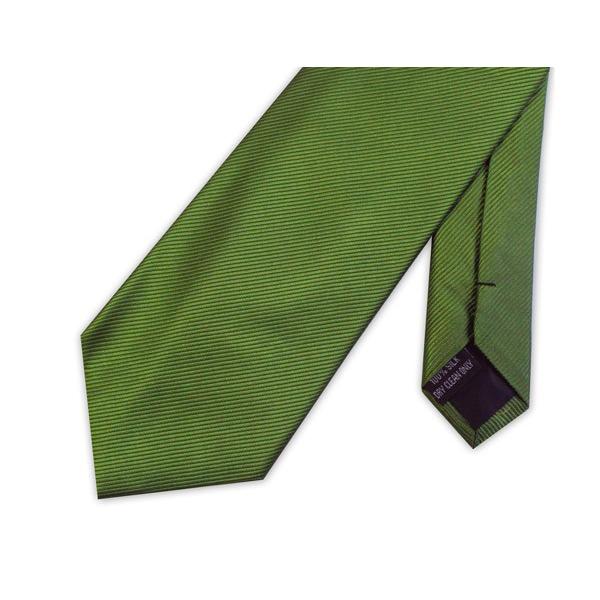 Olive Green Silk Necktie - Leonard Silver