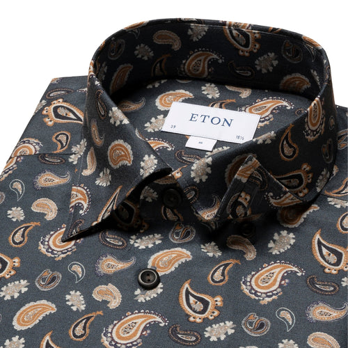 Paisley Print Flannel Shirt - Eton Shirts