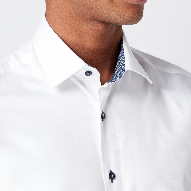 Parker Navy Button White Shirt - Remus Uomo