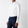 Parker Navy Button White Shirt - Remus Uomo