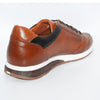Perforated Brown Leather Trainer - Lacuzzo