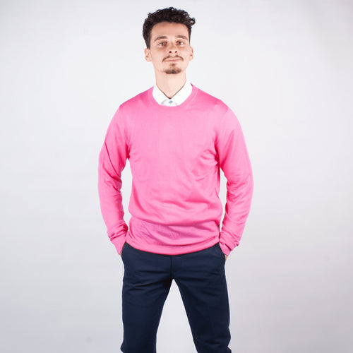 Pink Merino Crew-neck - John Victor