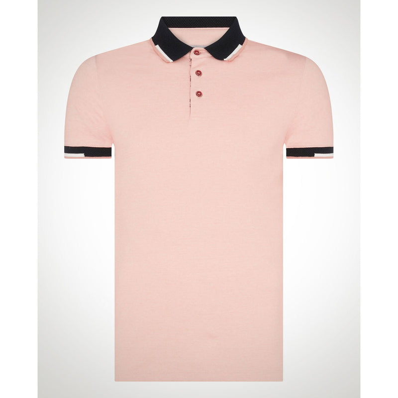 Pink Tipped Polo Shirt - Remus Uomo