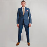 Pinstripe Wool Blue Suit - Torre