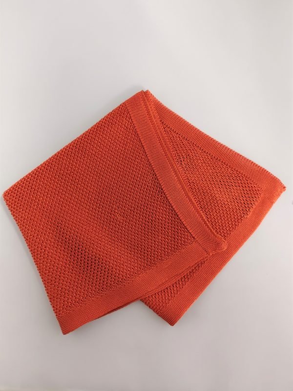 Plain Bronze Knitted Silk Pocket Square - Knightsbridge