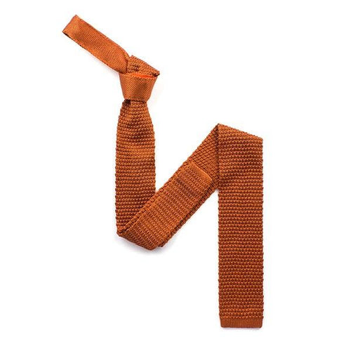 Plain Bronze Silk Knitted tie - Knightsbridge
