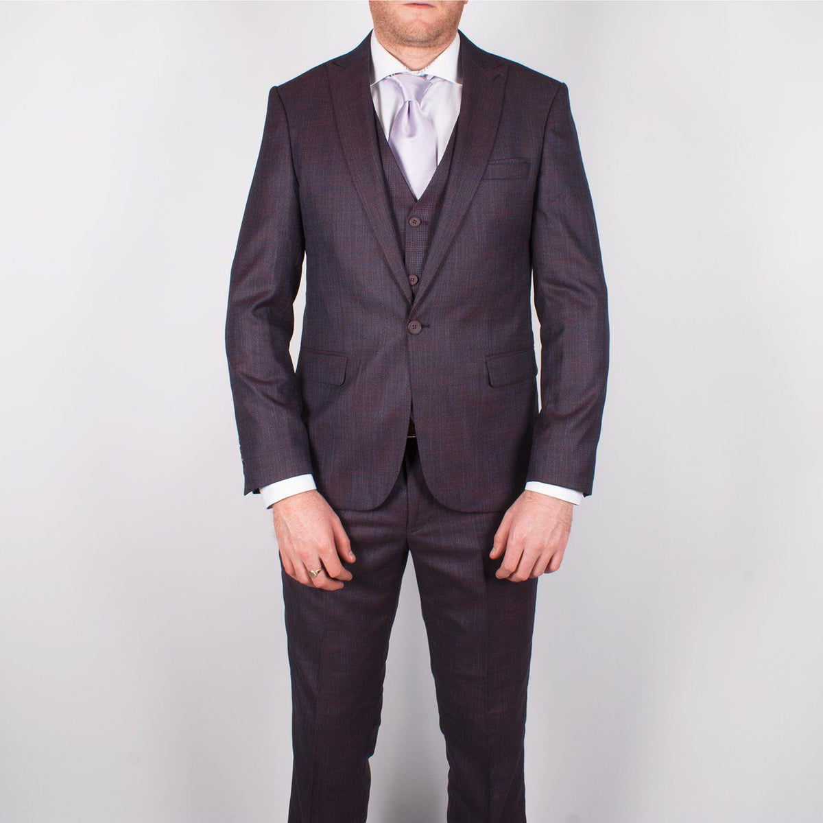 Plum Slim Fit Suit - John Victor