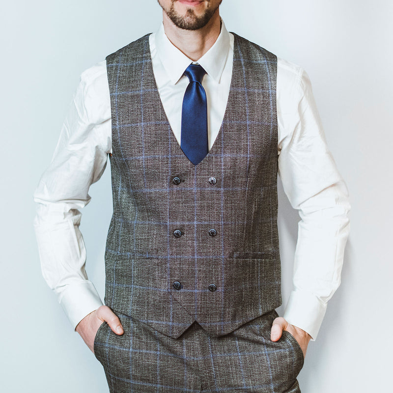 Prince of Wales Grey Check Suit - Leonard Silver