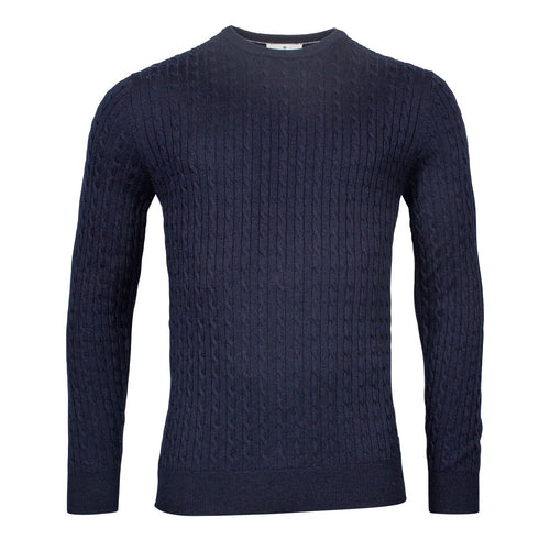 Pullover Navy Crew Neck Sweater - Thomas Maine