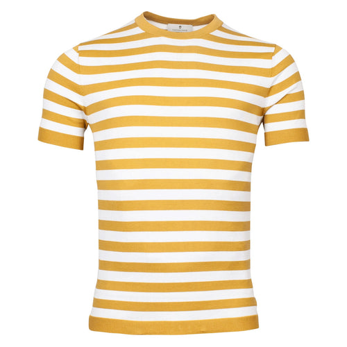 Pullover Short Sleeve Crew Neck Mustard - Thomas Maine