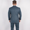 Pure Wool Herringbone Tweed Suit In Blue - Torre