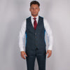 Pure Wool Herringbone Tweed Suit In Blue - Torre