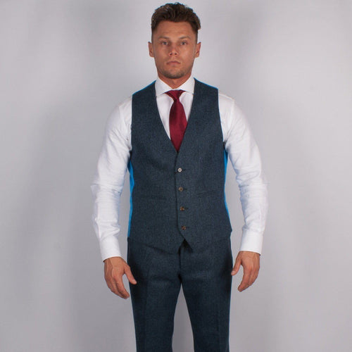 Pure Wool Herringbone Waistcoat - Torre