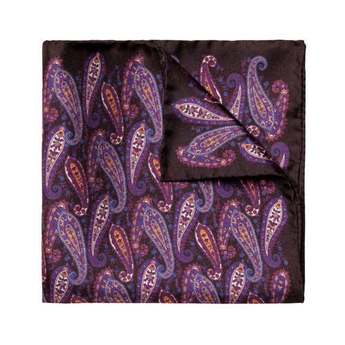 Purple Paisley Pocket Square - Eton Shirts