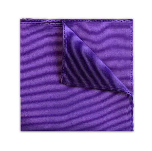 Purple Pocket Square - Leonard Silver