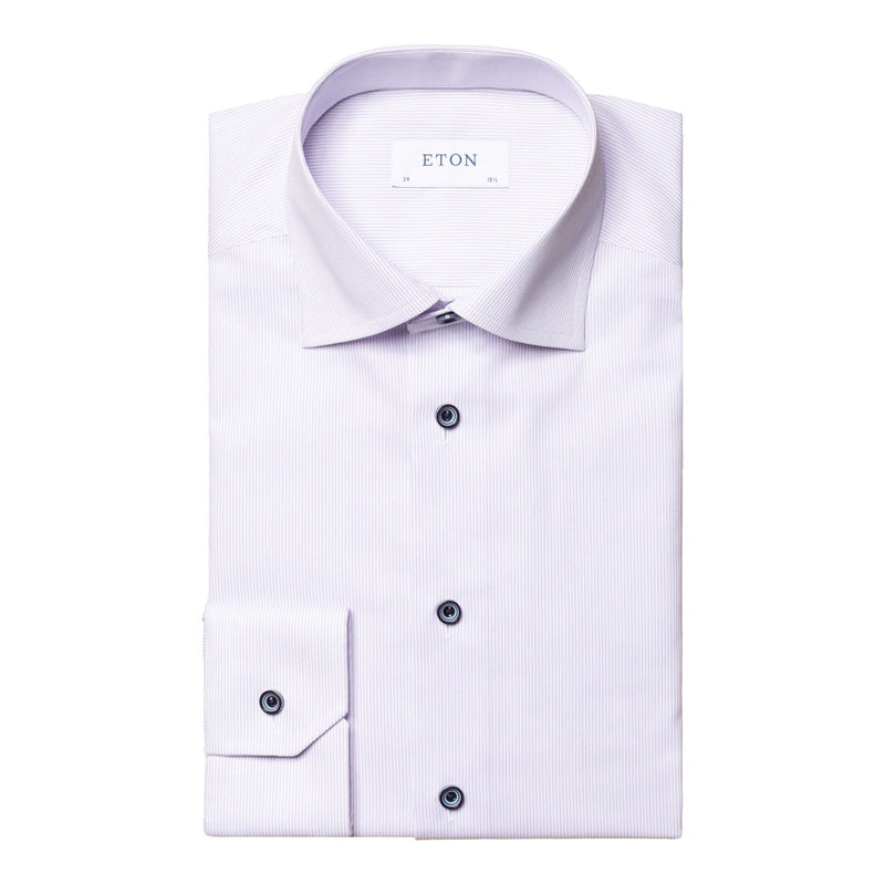 Purple Twill Striped Shirt - Eton Shirts