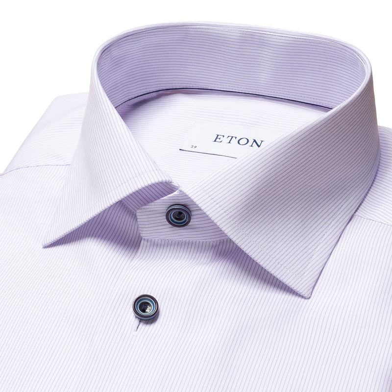 Purple Twill Striped Shirt - Eton Shirts
