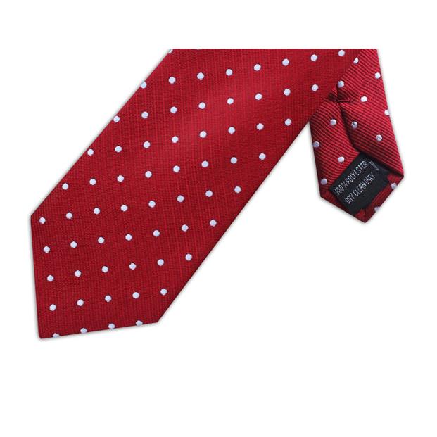 Red Dotted Silk Tie - Knightsbridge