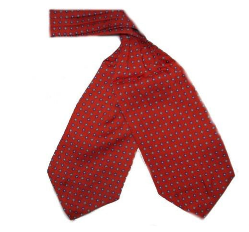 Red Small Diamonds Silk Cravat - Knightsbridge