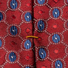 Red with Blue Geo Print Hand Made Silk Tie - Eton Shirts
