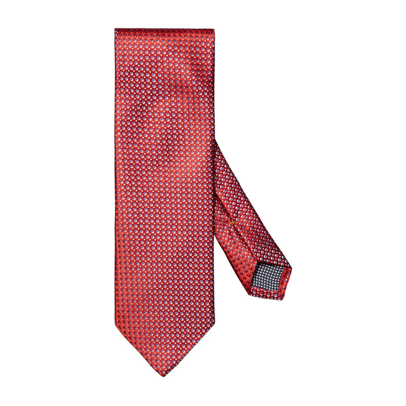 Red with Blue Squares Hand Made Silk Tie - Eton Shirts