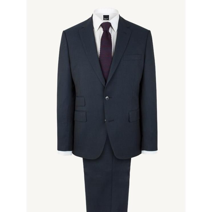 Regular Fit Navy Suit Trousers - Leonard Silver