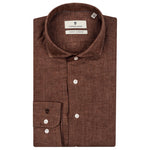 Roma Linen Rust Shirt - Thomas Maine