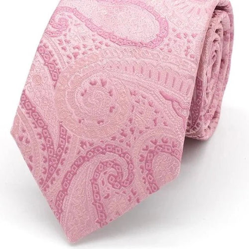 Rose Paisley Wedding Tie Set - Leonard Silver