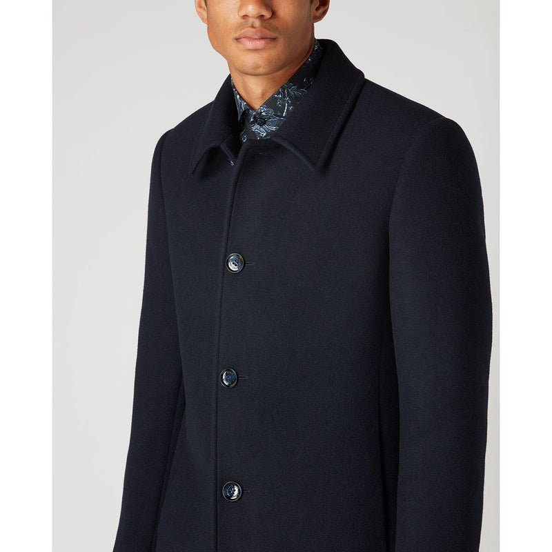 Rowan Tailored Wool Coat Navy - Remus Uomo