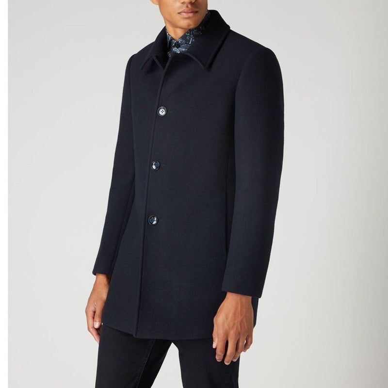 Rowan Tailored Wool Coat Navy - Remus Uomo